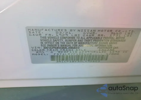 2021 Nissan Kicks S from USA, damaged, VIN 3N1CP5BV3ML495823